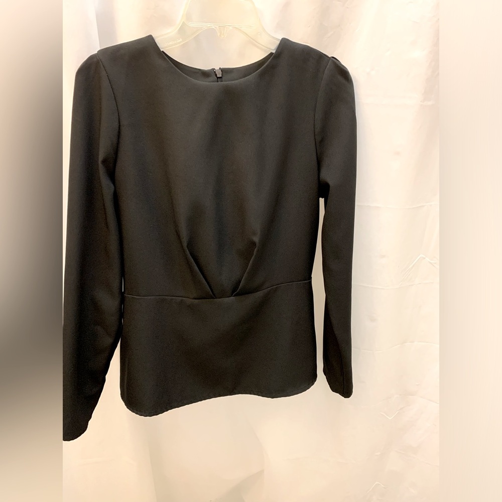 BANANA REPUBLIC Black, Peplum, Long Sleeved Blouse, like new/perfect